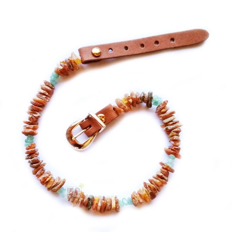 Bio Pet Store COLLARE ANTIPARASSITARIO ALL'AMBRA BALTICA NATURALE CON AVVENTURINA