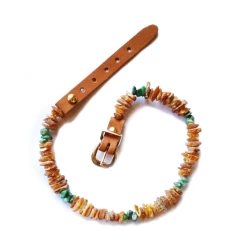 Bio Pet Store COLLARE ANTIPARASSITARIO ALL'AMBRA BALTICA NATURALE CON GIADA