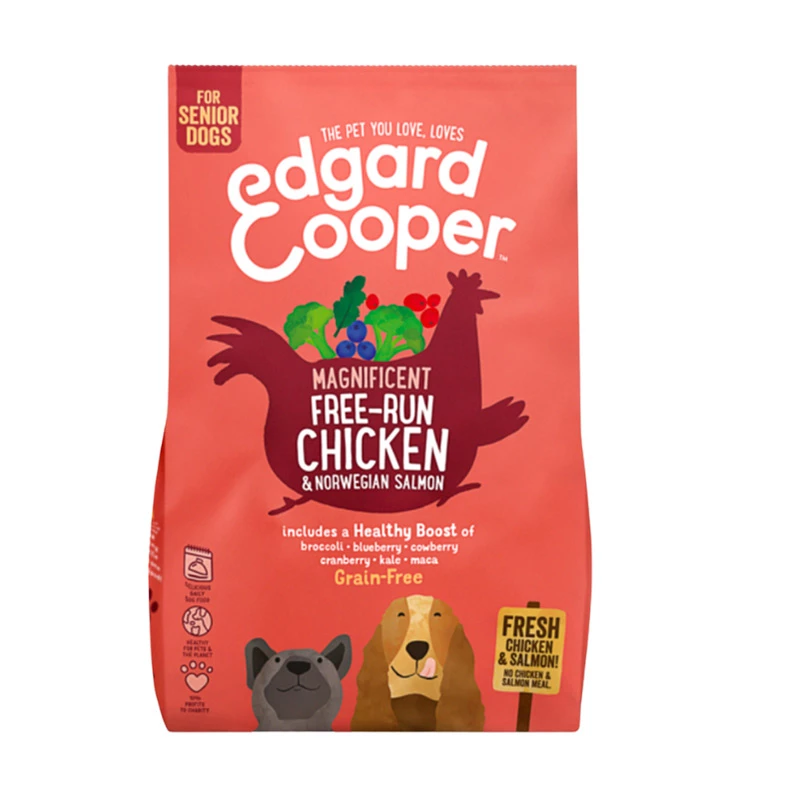 EDGARD & COOPER - SENIOR - CARNE FRESCA DI POLLO ALLEVATO A TERRA E SALMONE NORVEGESE