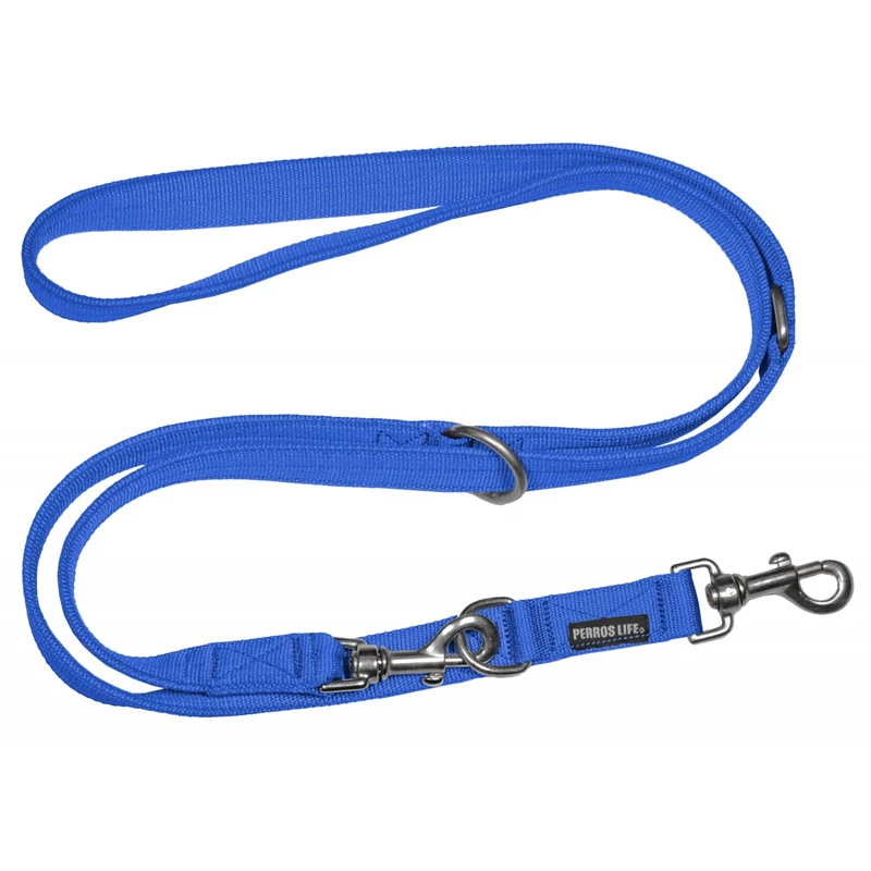 PERROS LIFE - GUINZAGLIO 3M REGOLABILE CON DOPPIO MOSCHETTONE BLU - immagine 2