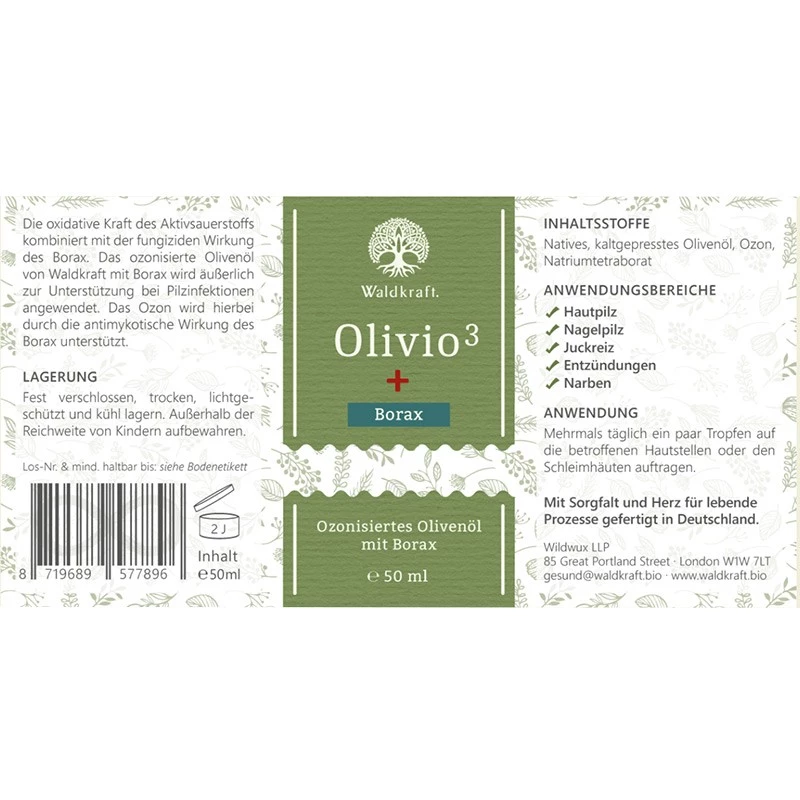 WALDKRAFT LLP WALDKRAFT - OLIVIO3 + BORACE - OLIO DI OLIVA OZONIZZATO CON BORACE - immagine 2