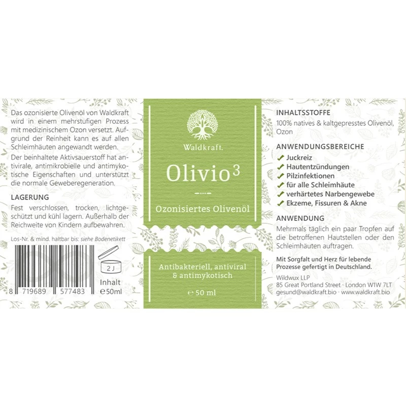 WALDKRAFT LLP WALDKRAFT - OLIVIO3 - OLIO DI OLIVA OZONIZZATO - immagine 2